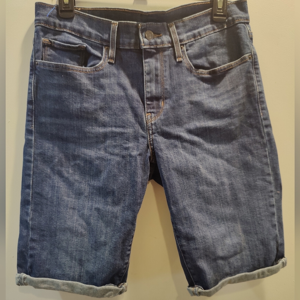 Levis Men's Rolled Hem Denim Shorts - Blue